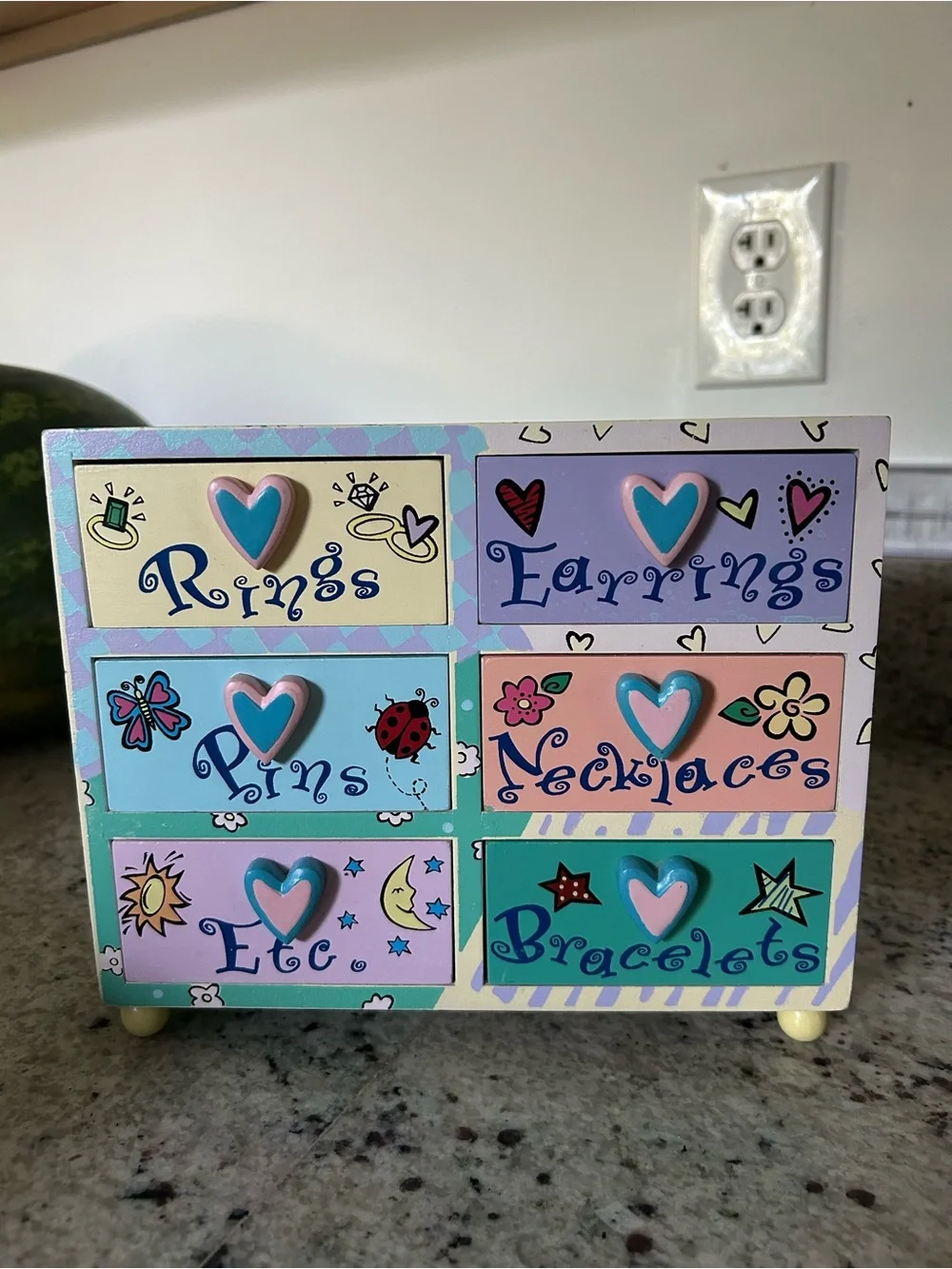 Y2K Pastel Heart Jewelry Organizer Box